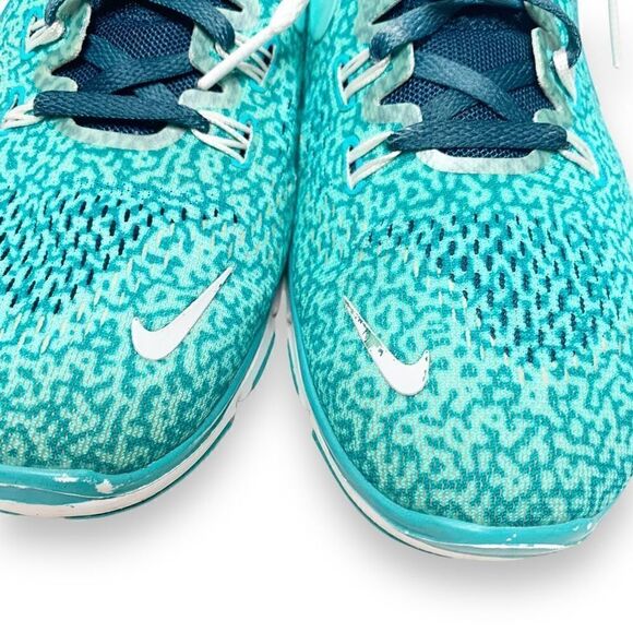 Nike Free 5.0 Tr Fit 4 Print Hyper Turquoise Space Blue Dusty Cactus Women’s 6.5 - Picture 3 of 12